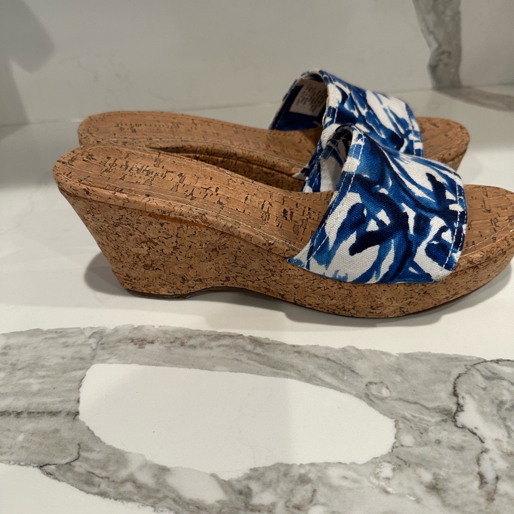 Brand new wedges.  Blue multi color
